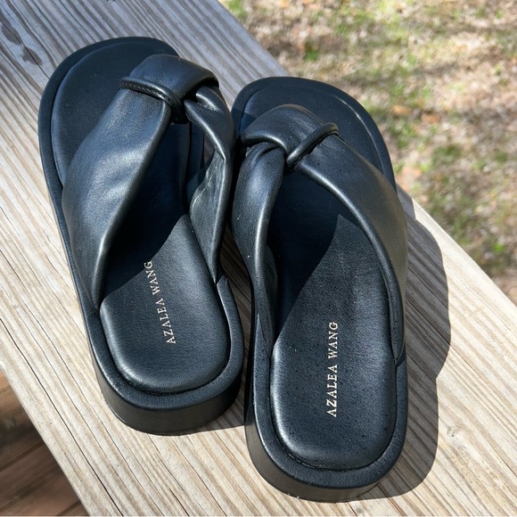 Azalea Wang Black Platform Sandals - Picture 1 of 5